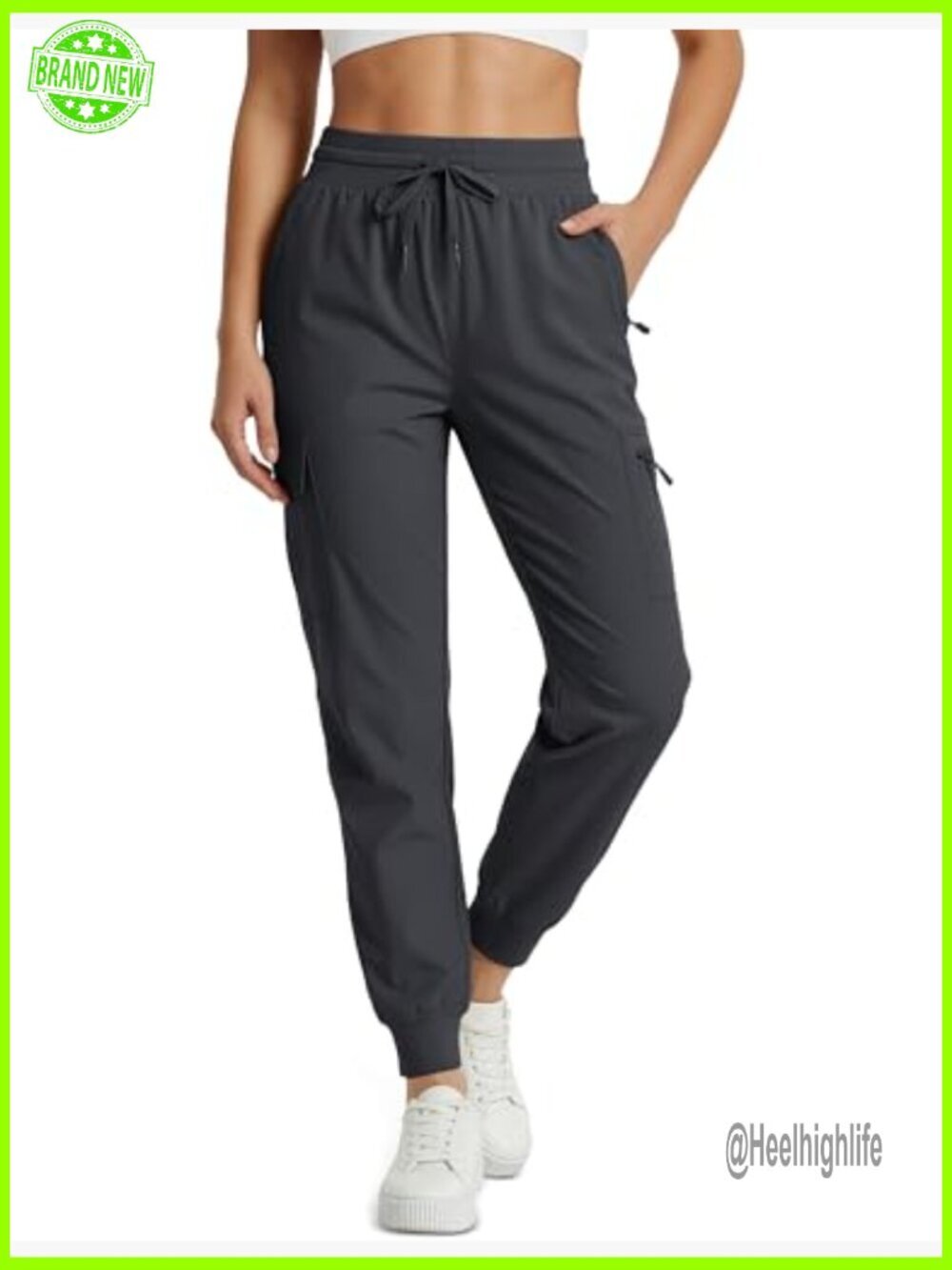 Lightweight Quick-Dry Cargo Joggers with Zipper Pockets for Hiking & Workout - Picture 2 of 7